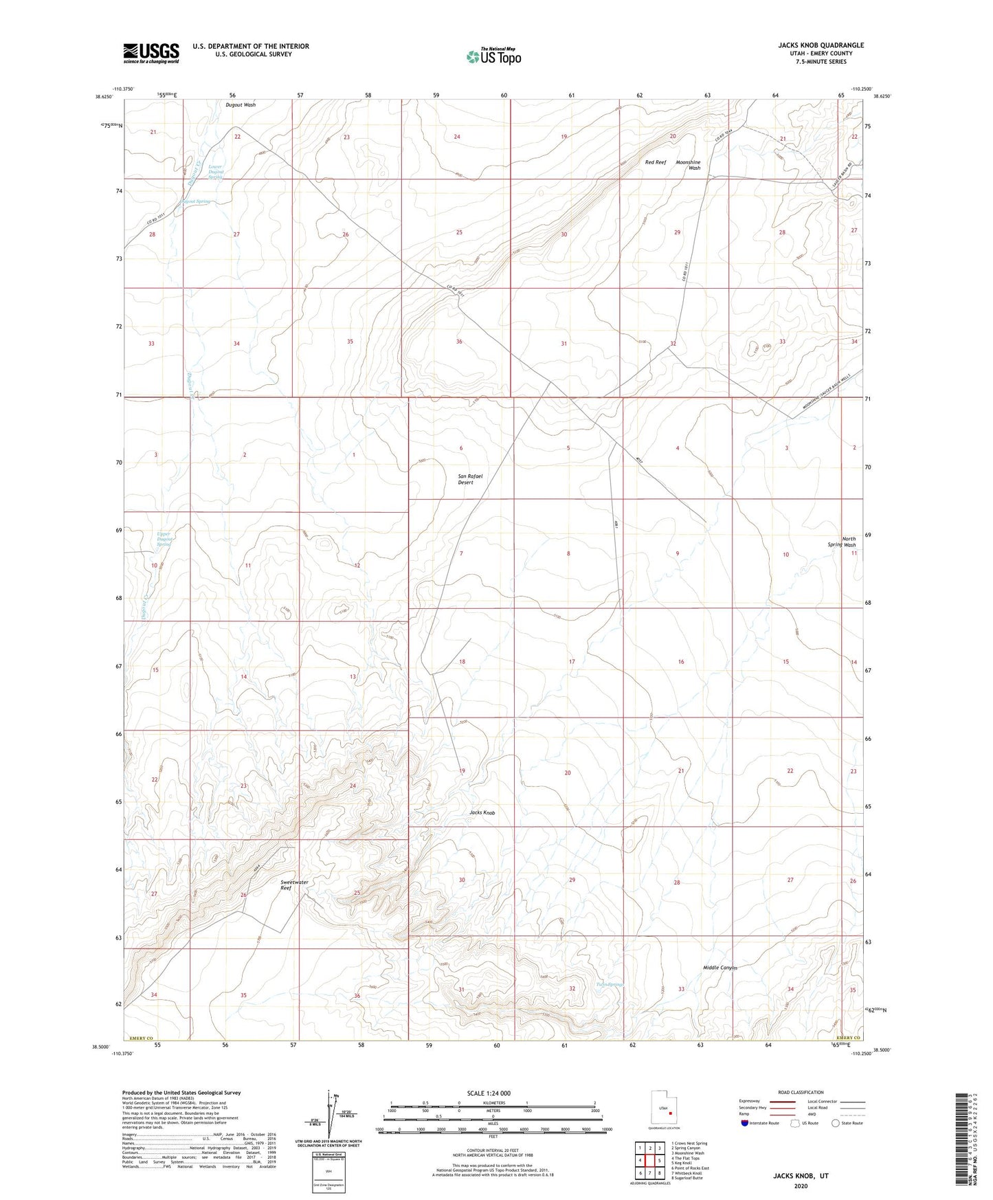 Jacks Knob Utah US Topo Map Image