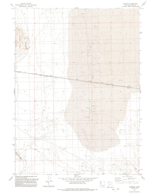 Classic USGS Jackson Utah 7.5'x7.5' Topo Map Image