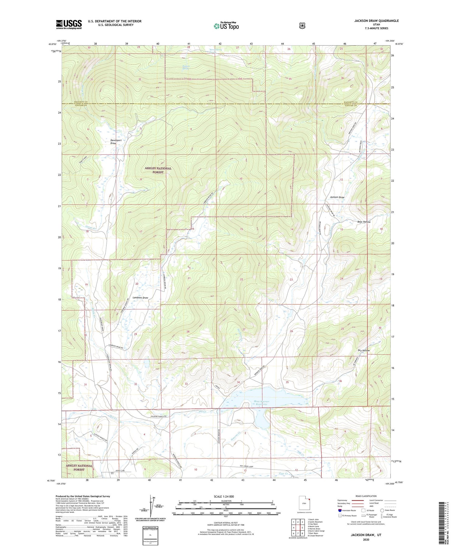 Jackson Draw Utah US Topo Map Image