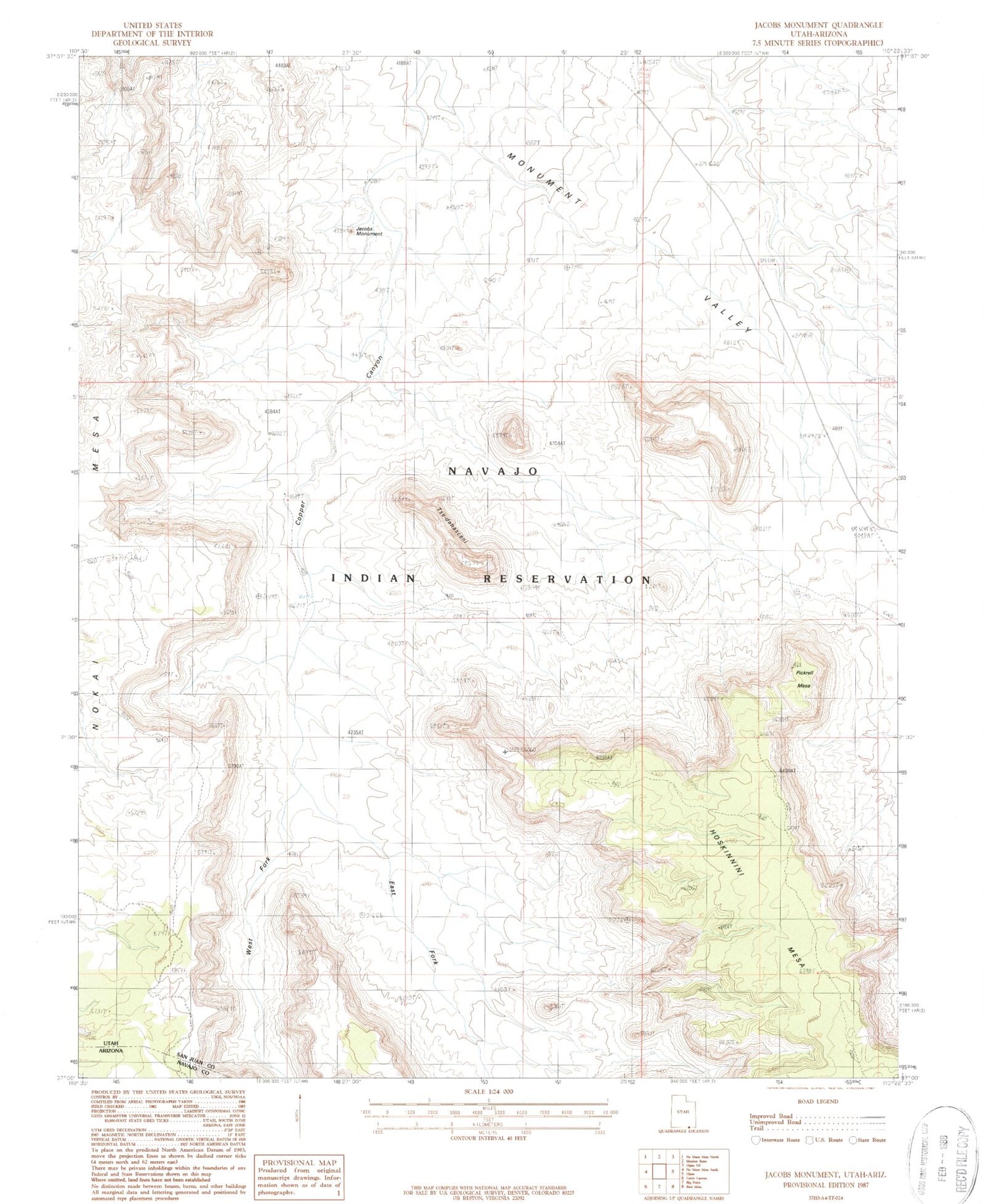 Classic USGS Jacobs Monument Utah 7.5'x7.5' Topo Map Image