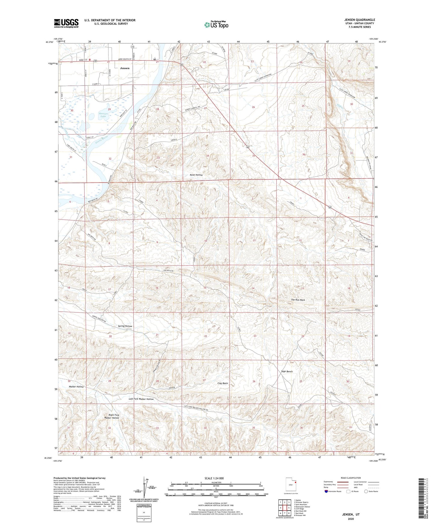 Jensen Utah US Topo Map Image