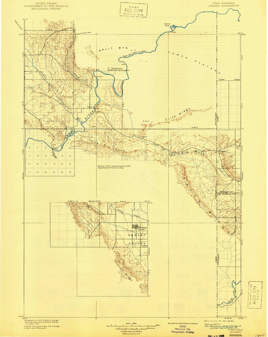 Historic 1910 Jensen Utah 30'x30' Topo Map Image