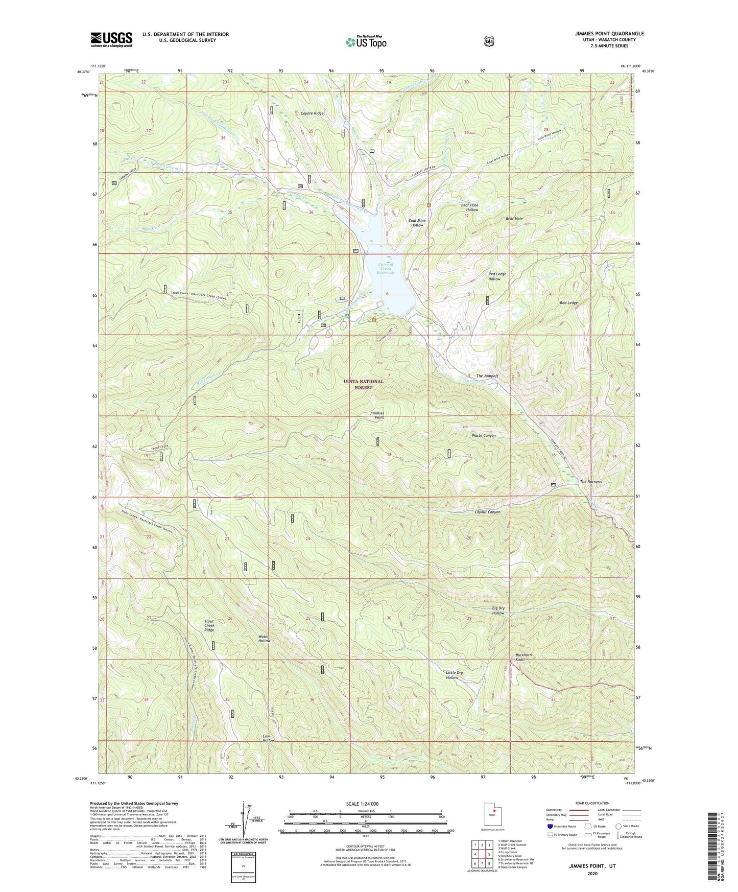 Jimmies Point Utah US Topo Map Image
