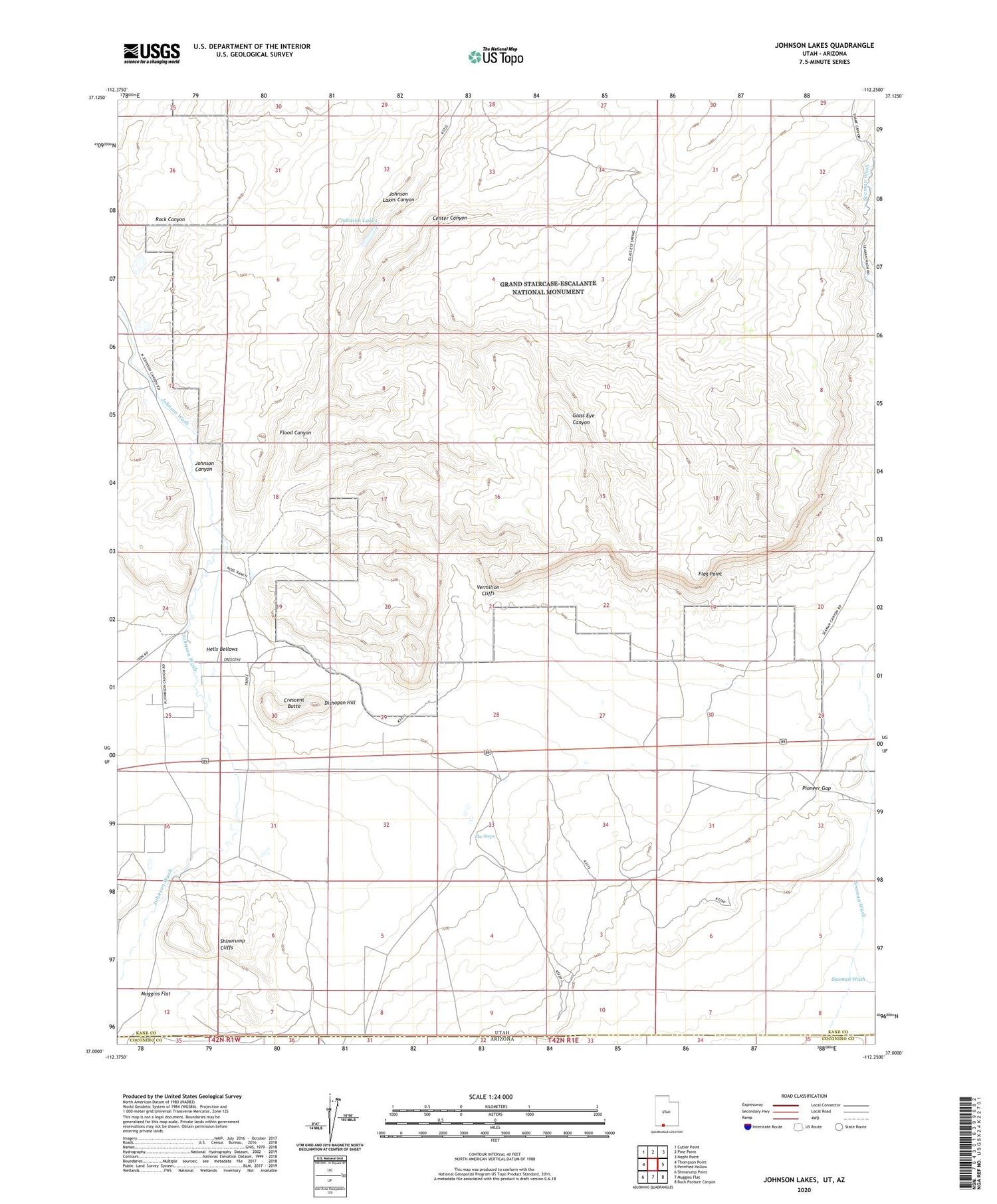 Johnson Lakes Utah US Topo Map Image