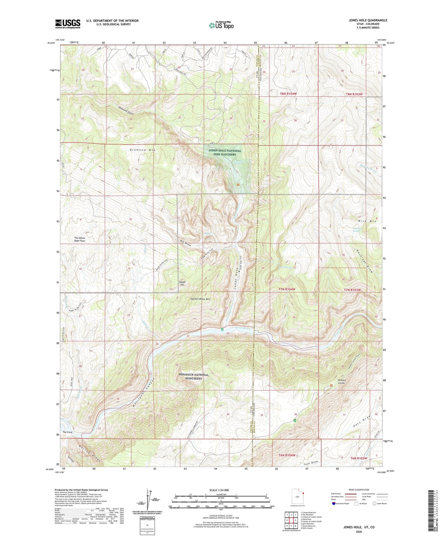 Jones Hole Utah US Topo Map Image