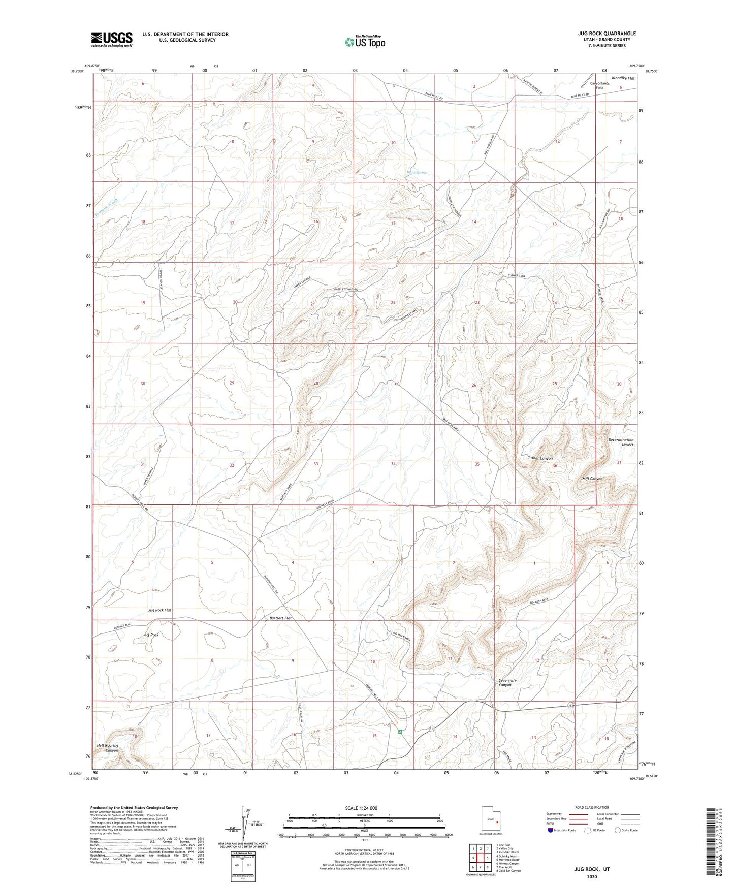Jug Rock Utah US Topo Map Image