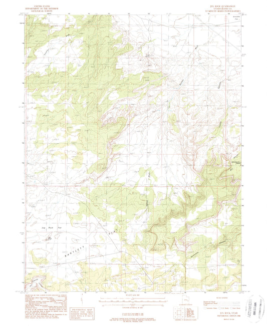 Classic USGS Jug Rock Utah 7.5'x7.5' Topo Map Image