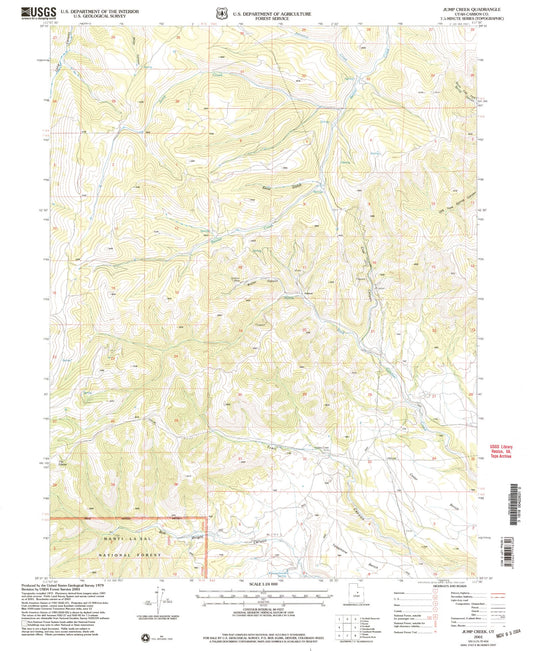 Classic USGS Jump Creek Utah 7.5'x7.5' Topo Map Image