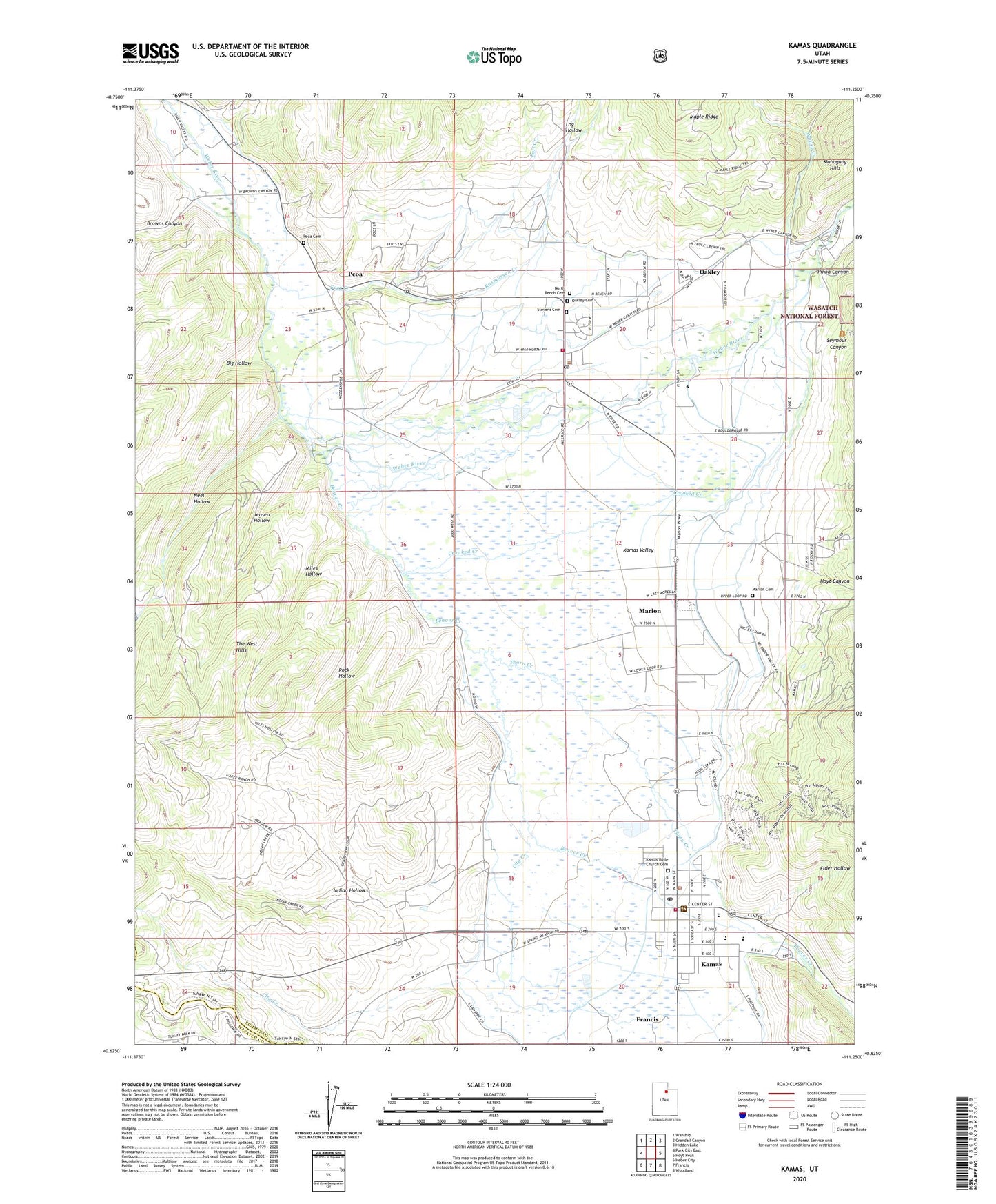 Kamas Utah US Topo Map Image
