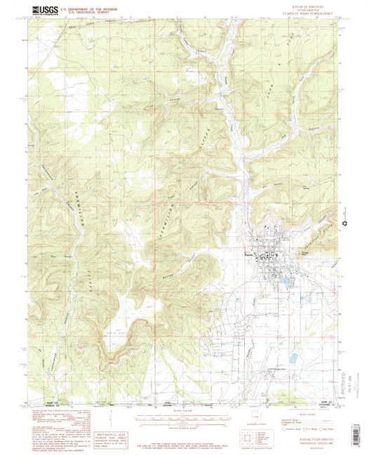 Classic USGS Kanab Utah 7.5'x7.5' Topo Map Image