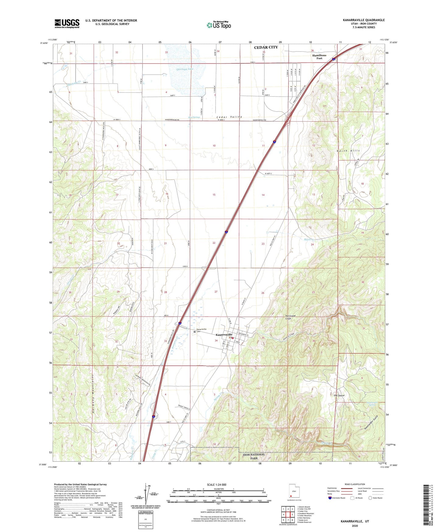 Kanarraville Utah US Topo Map Image