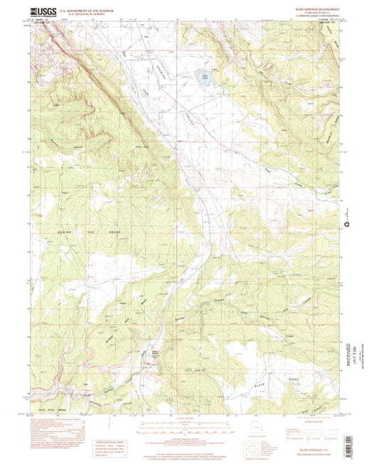 Classic USGS Kane Springs Utah 7.5'x7.5' Topo Map Image