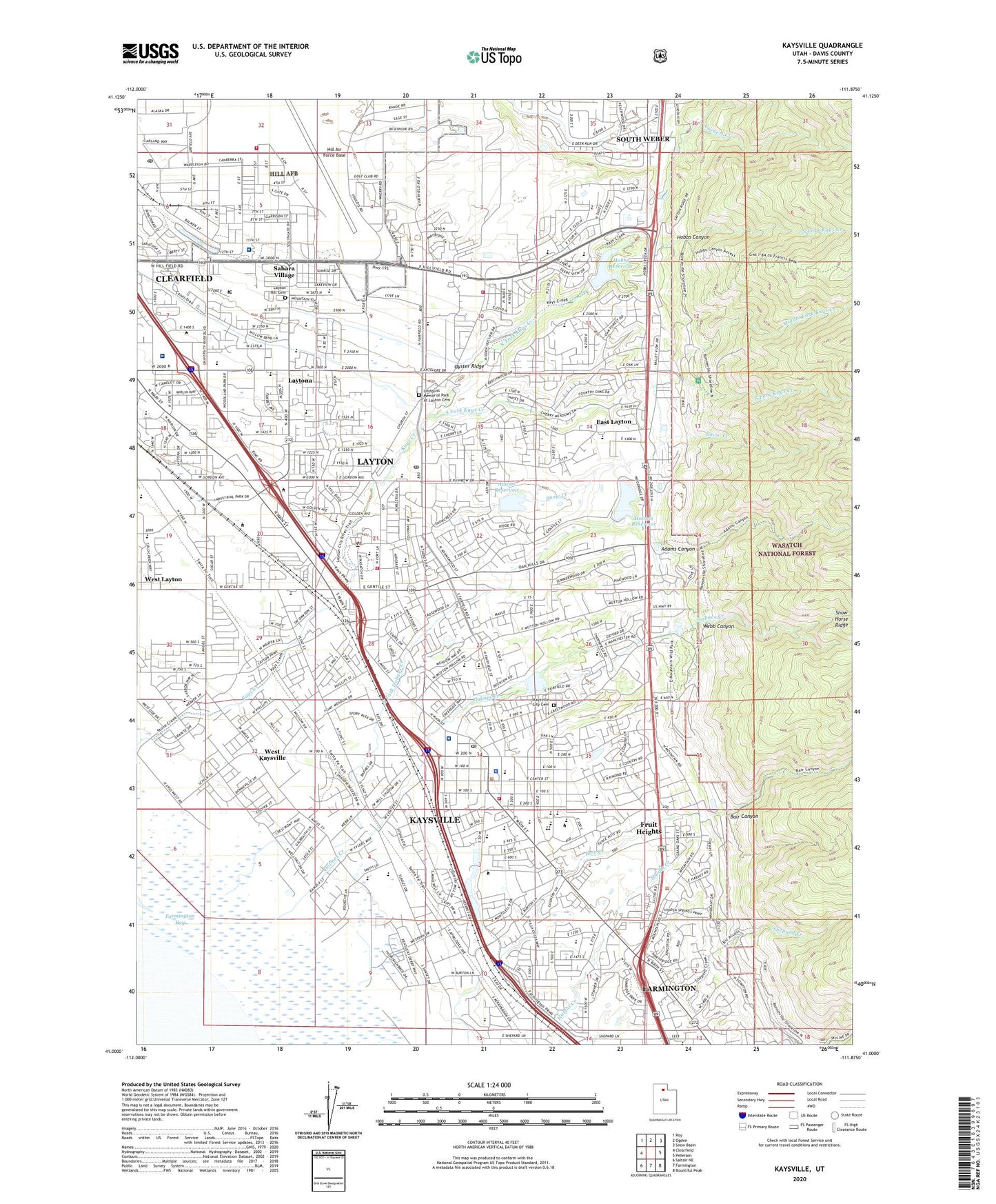 Kaysville Utah US Topo Map Image