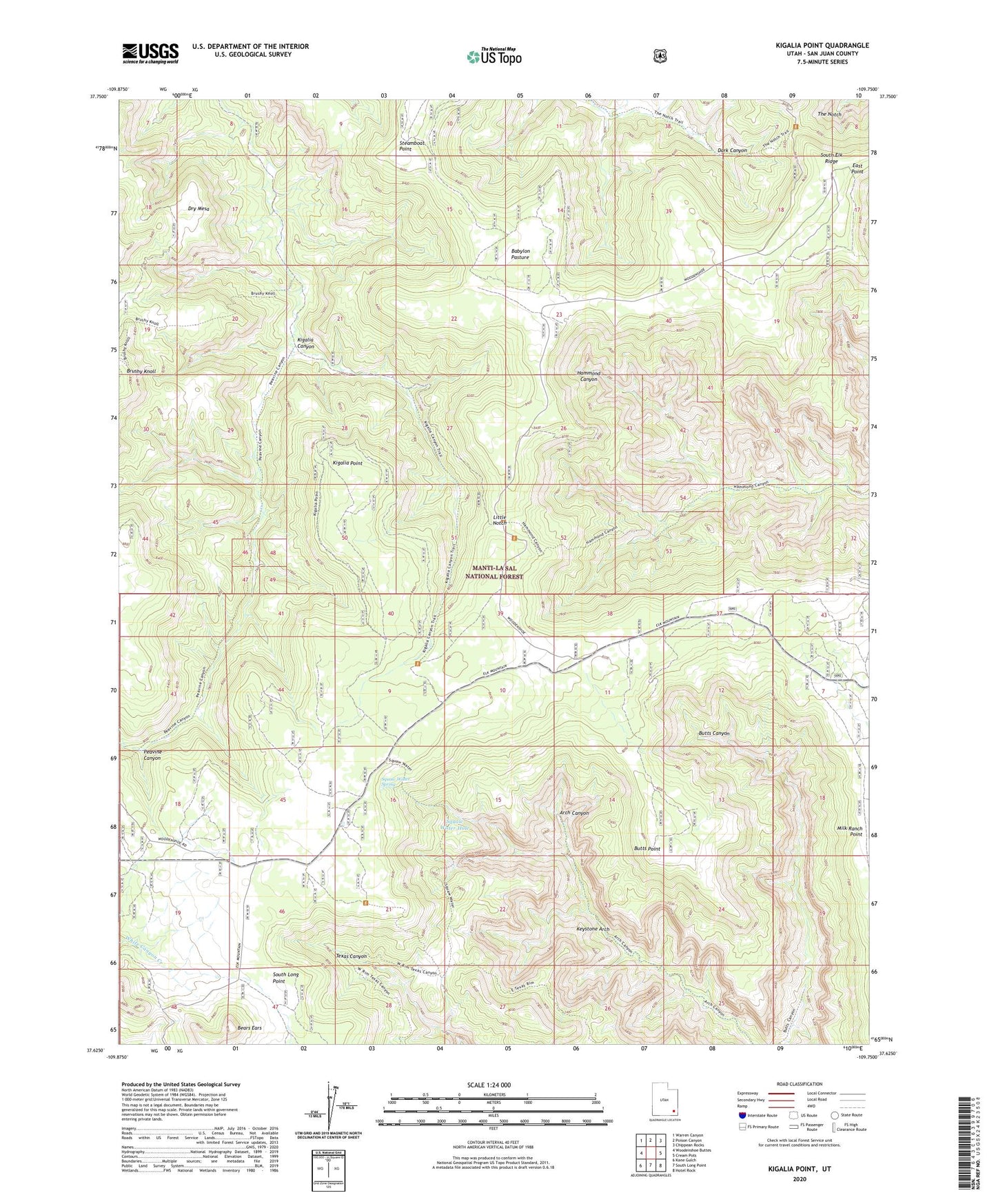 Kigalia Point Utah US Topo Map Image