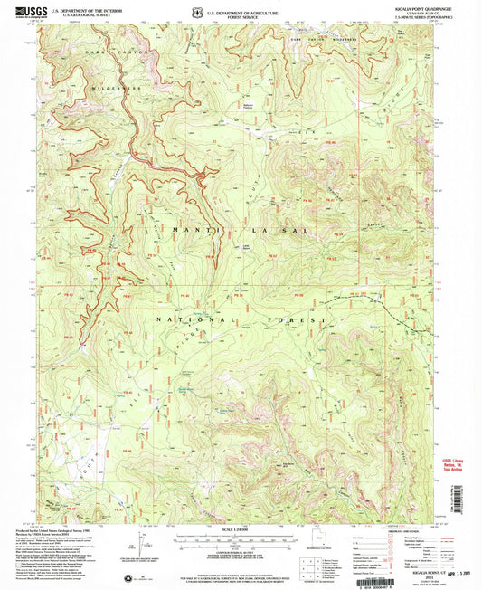 Classic USGS Kigalia Point Utah 7.5'x7.5' Topo Map Image