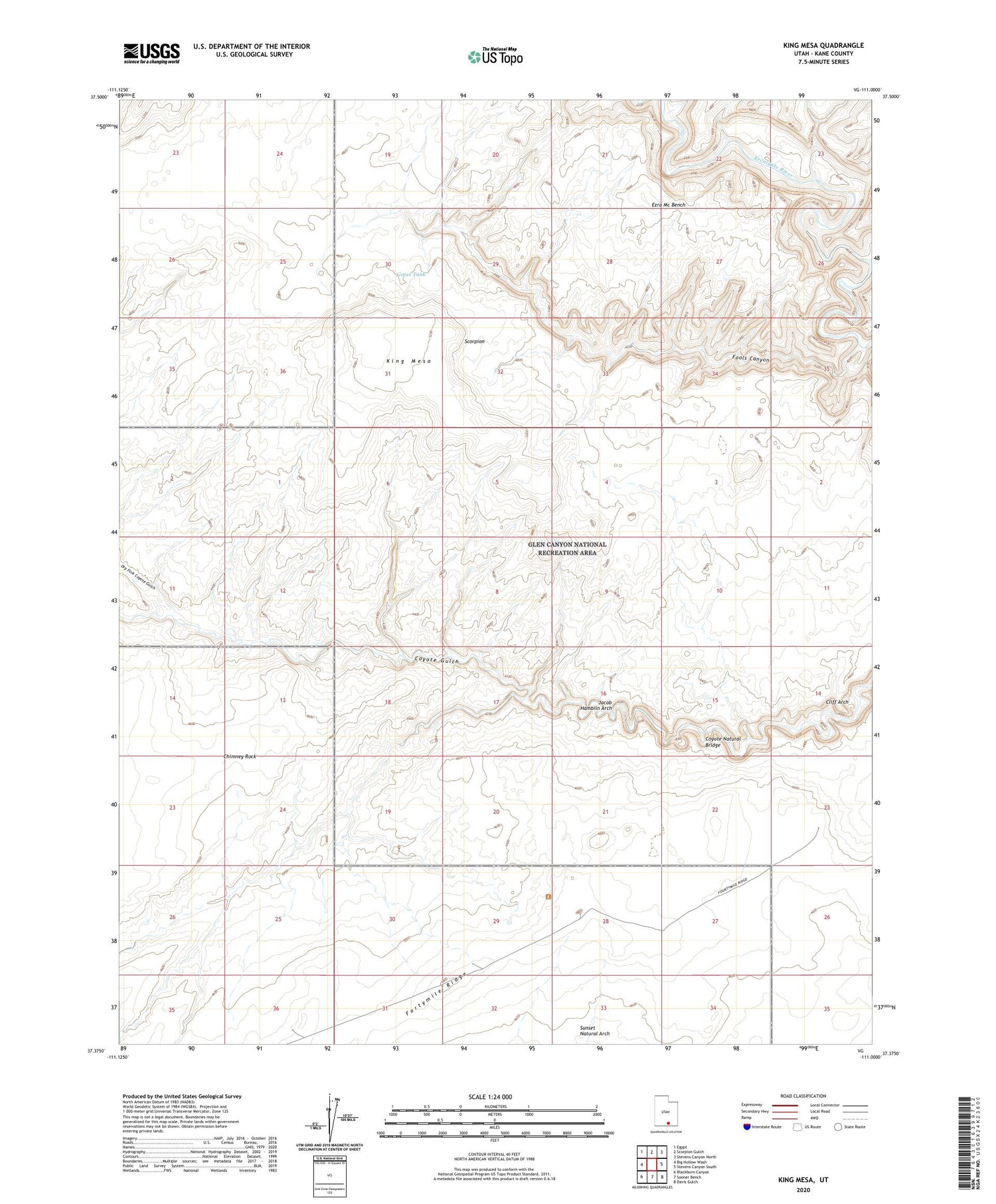 King Mesa Utah US Topo Map Image