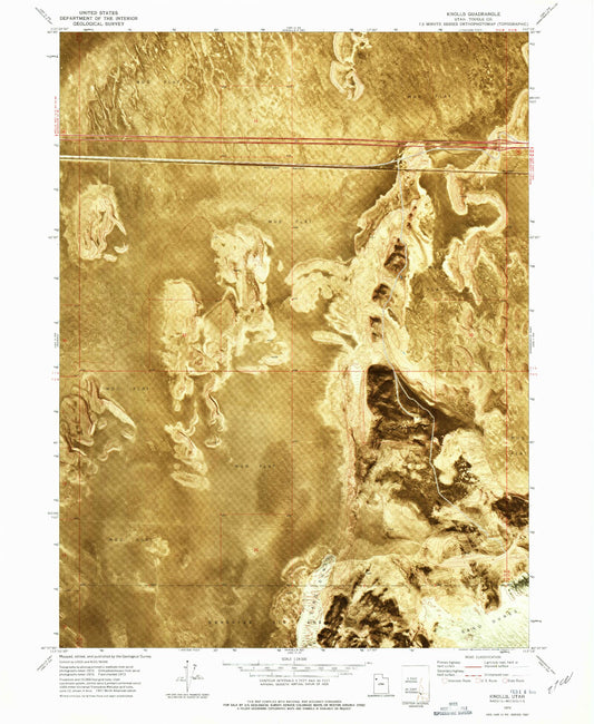 Classic USGS Knolls Utah 7.5'x7.5' Topo Map Image