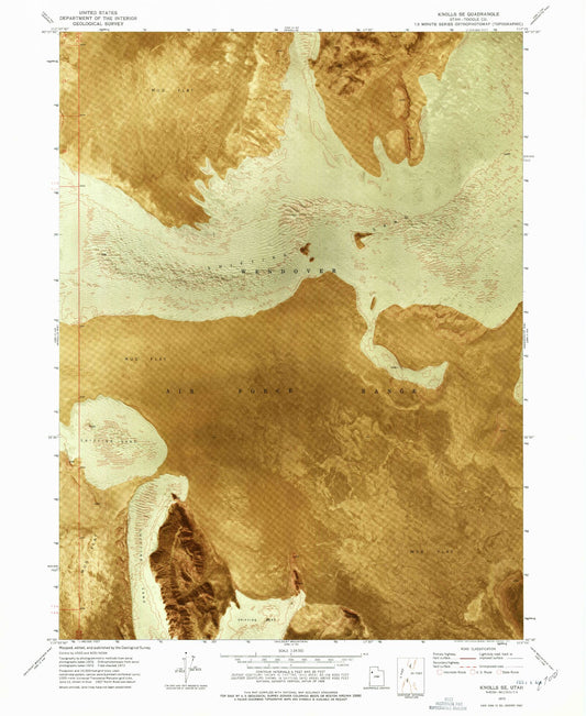 Classic USGS Knolls SE Utah 7.5'x7.5' Topo Map Image