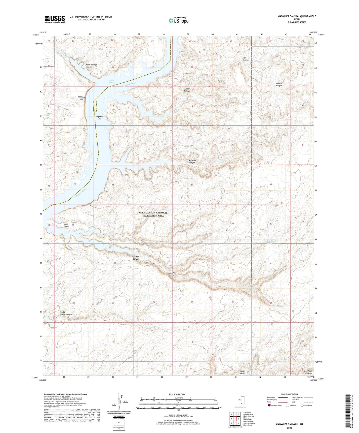 Knowles Canyon Utah US Topo Map Image