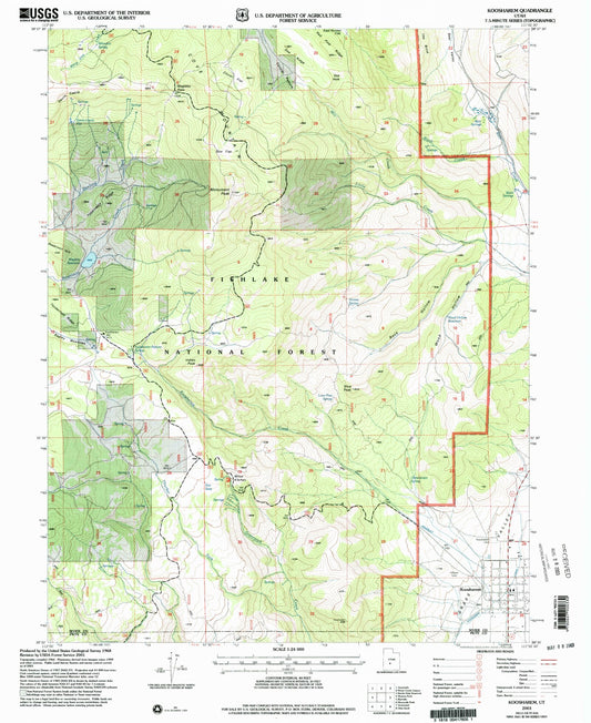 Classic USGS Koosharem Utah 7.5'x7.5' Topo Map Image