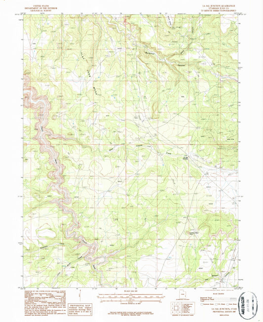Classic USGS La Sal Junction Utah 7.5'x7.5' Topo Map Image