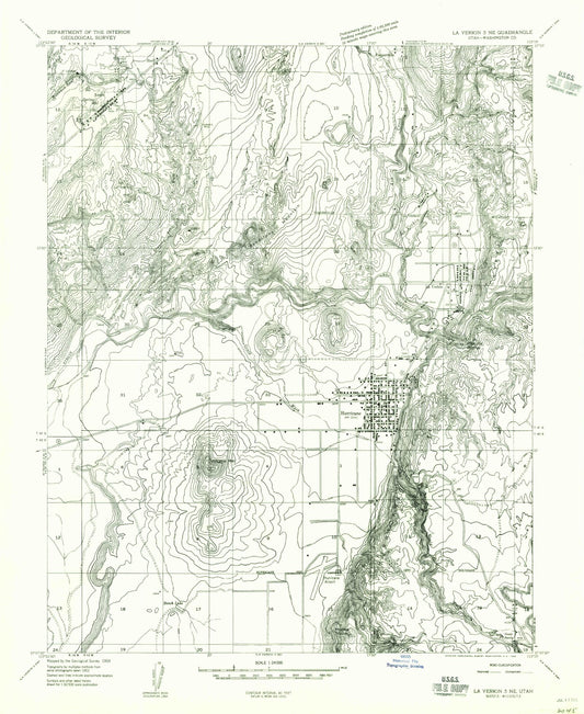 Classic USGS Hurricane Utah 7.5'x7.5' Topo Map Image
