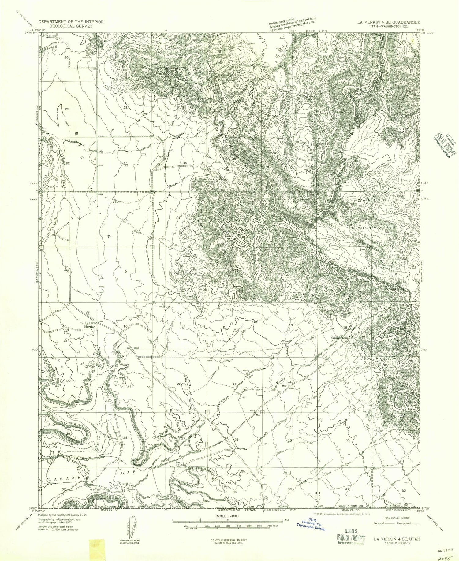 Classic USGS Smithsonian Butte Utah 7.5'x7.5' Topo Map Image