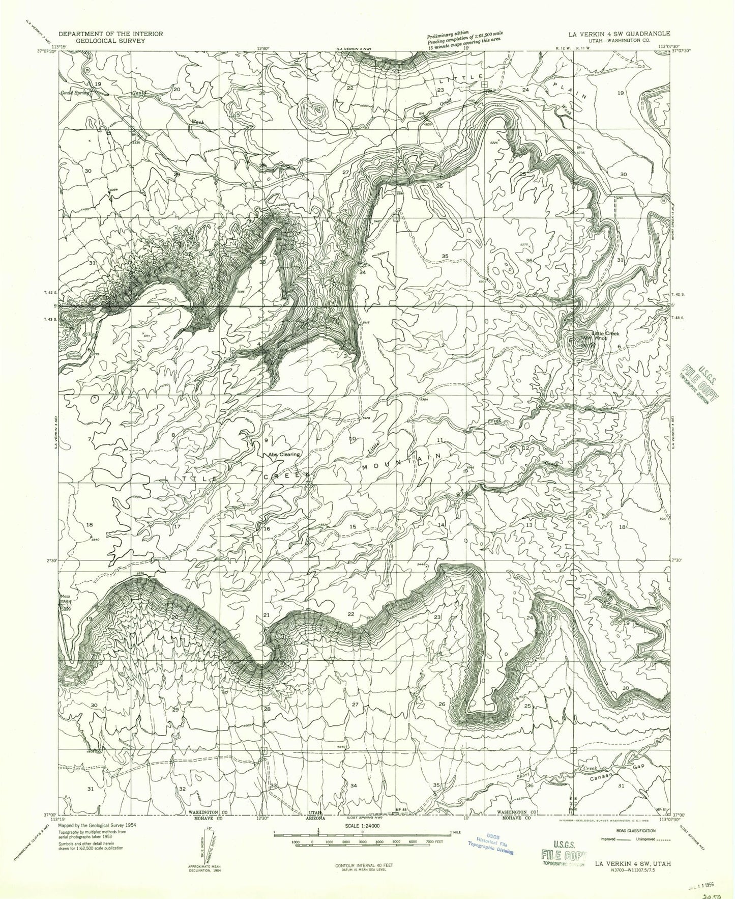 Classic USGS Little Creek Mountain Utah 7.5'x7.5' Topo Map Image