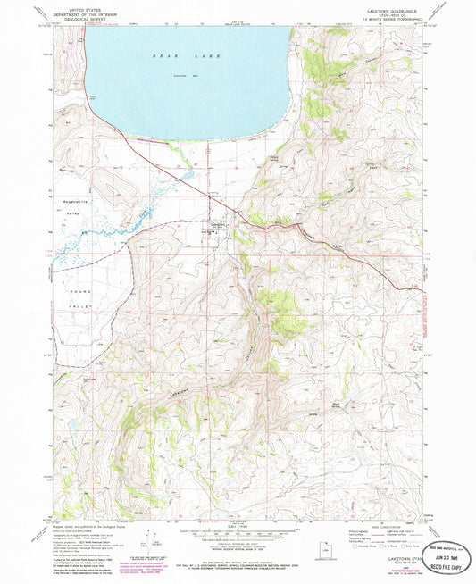 Classic USGS Laketown Utah 7.5'x7.5' Topo Map Image