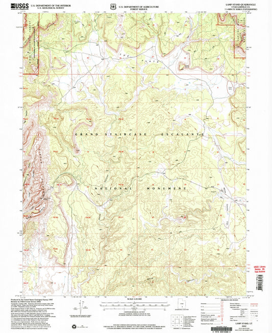 Classic USGS Lamp Stand Utah 7.5'x7.5' Topo Map Image