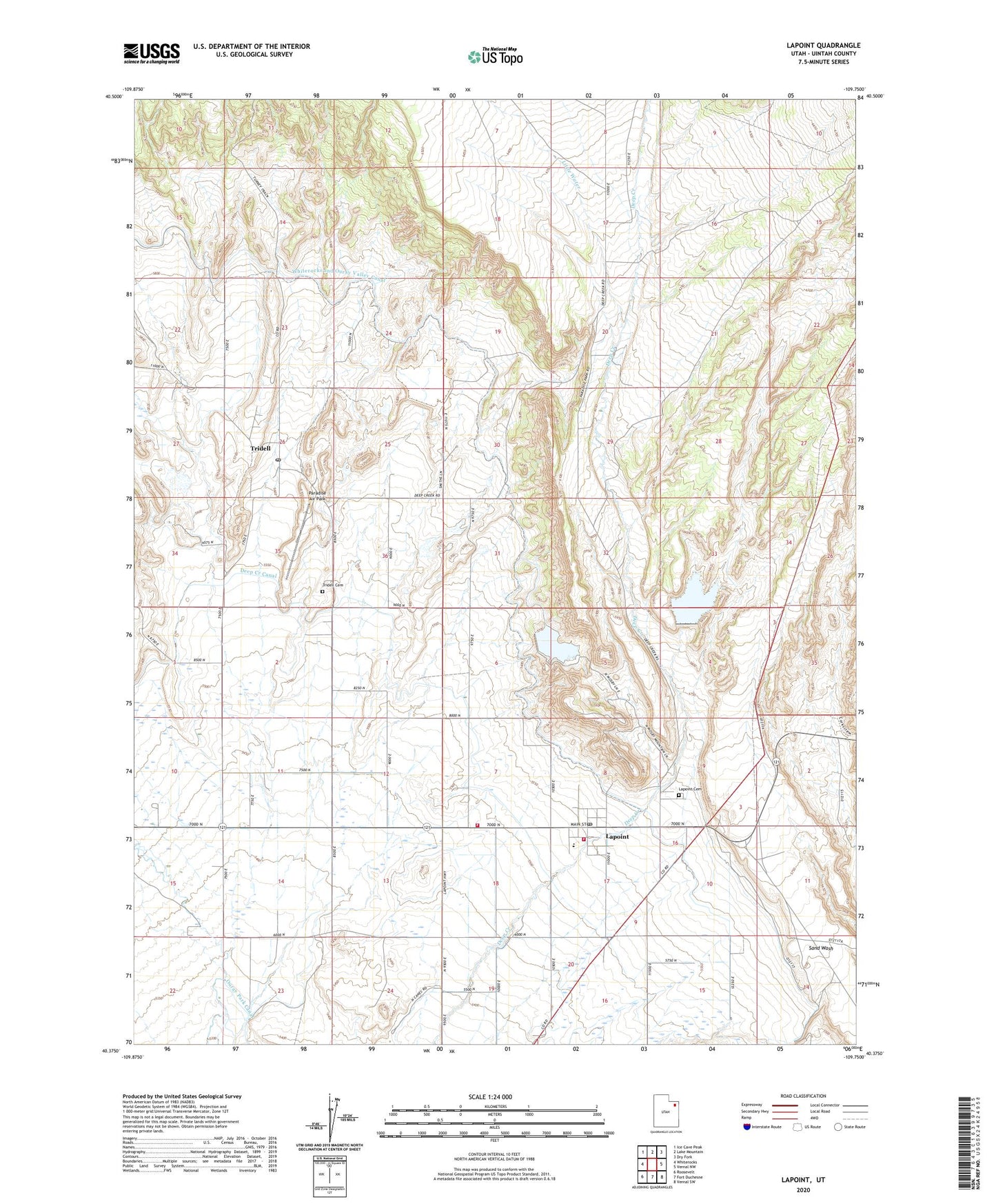 Lapoint Utah US Topo Map Image