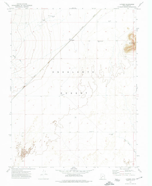 Classic USGS Latimer Utah 7.5'x7.5' Topo Map Image