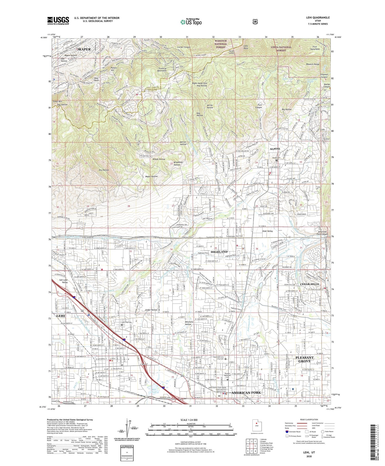 Lehi Utah US Topo Map Image