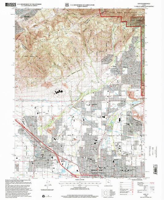 Classic USGS Lehi Utah 7.5'x7.5' Topo Map Image
