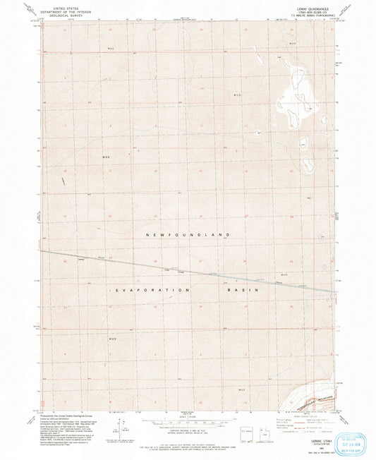Classic USGS Lemay Utah 7.5'x7.5' Topo Map Image