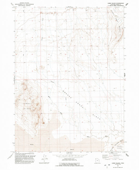 Classic USGS Lemay Island Utah 7.5'x7.5' Topo Map Image