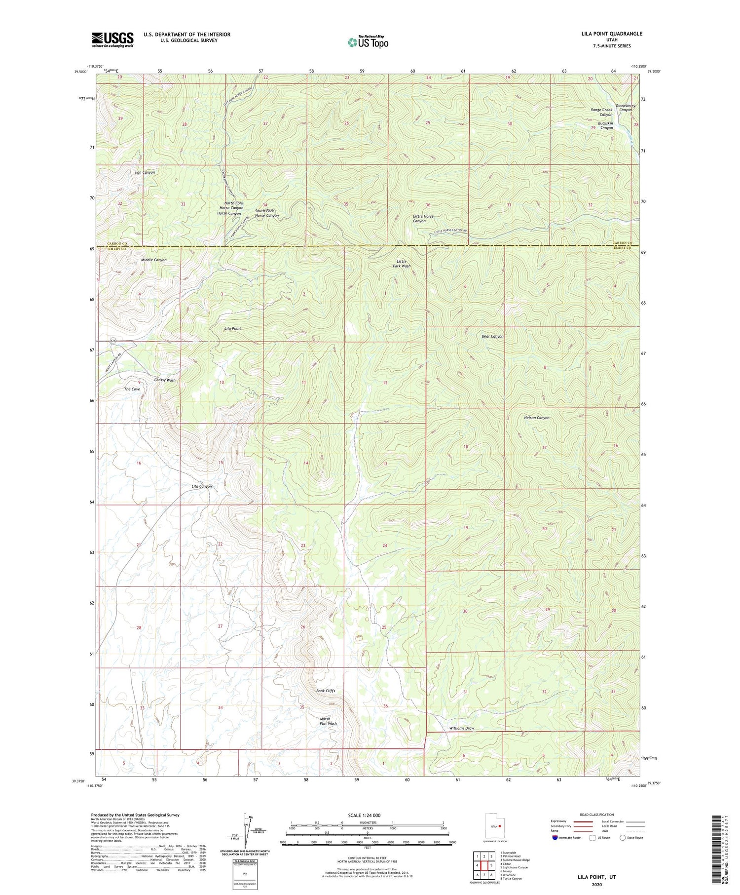 Lila Point Utah US Topo Map Image