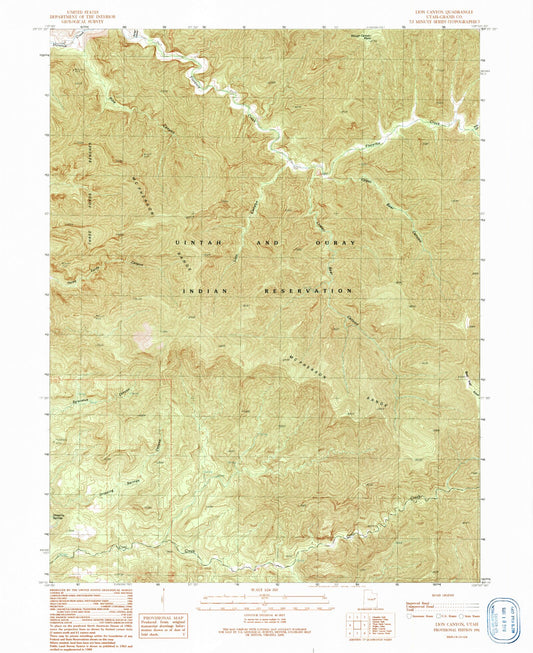 Classic USGS Lion Canyon Utah 7.5'x7.5' Topo Map Image