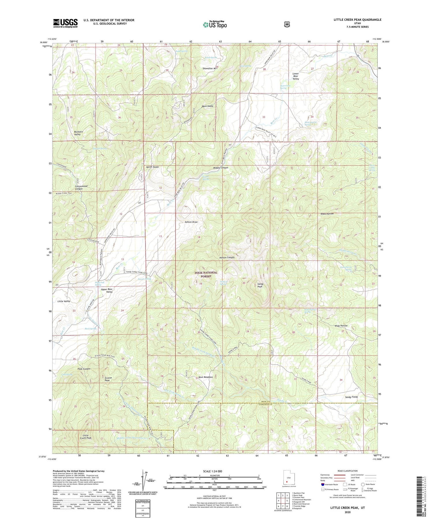 Little Creek Peak Utah US Topo Map Image
