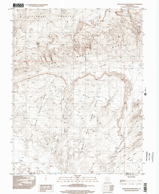 Classic USGS Little Wild Horse Mesa Utah 7.5'x7.5' Topo Map Image