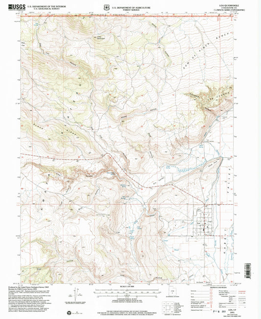 Classic USGS Loa Utah 7.5'x7.5' Topo Map Image