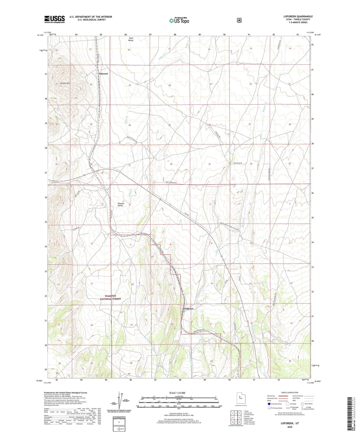 Lofgreen Utah US Topo Map Image