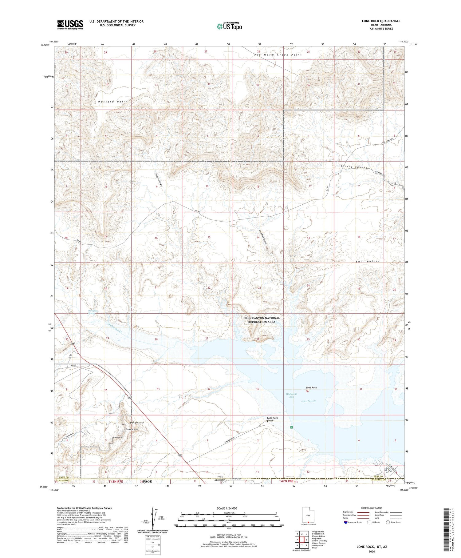 Lone Rock Utah US Topo Map Image