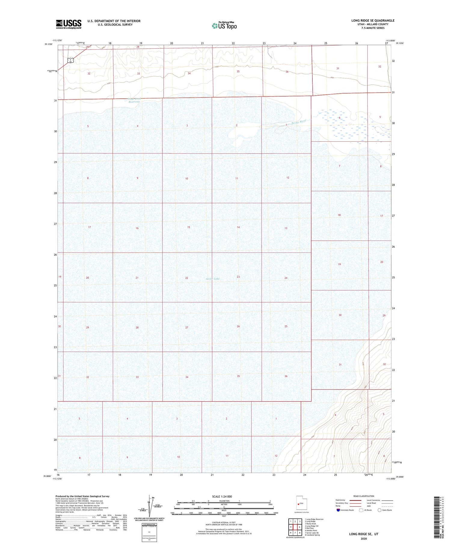 Long Ridge SE Utah US Topo Map Image