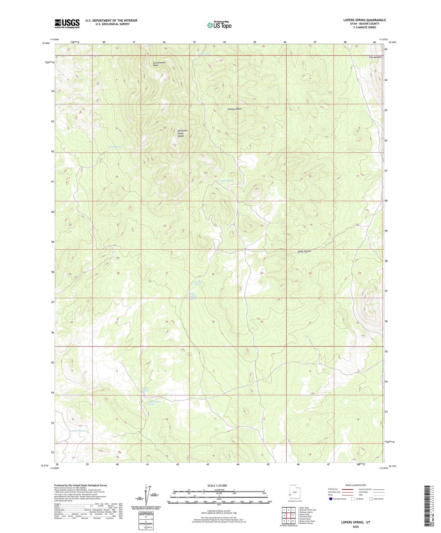 Lopers Spring Utah US Topo Map Image