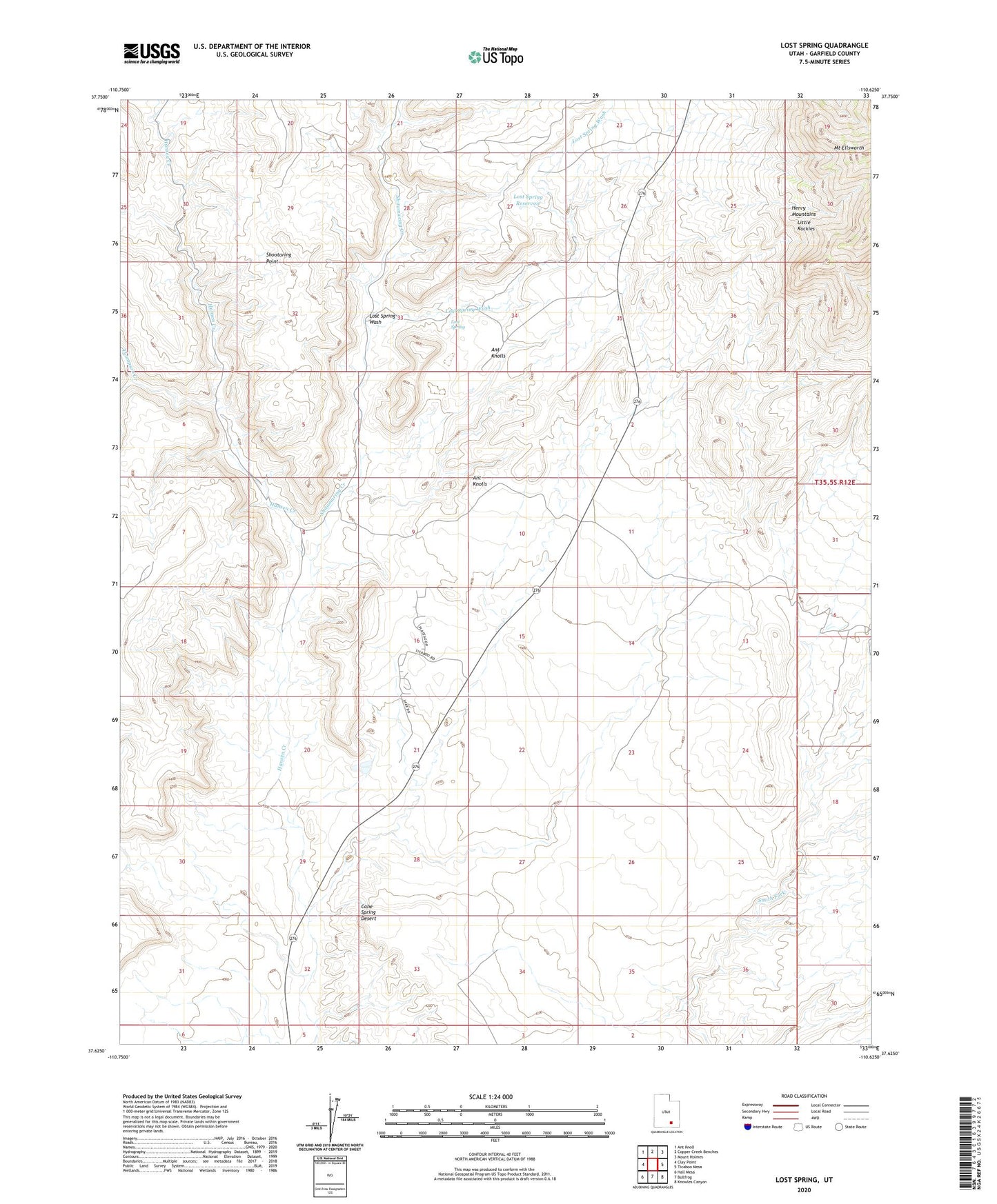Lost Spring Utah US Topo Map Image