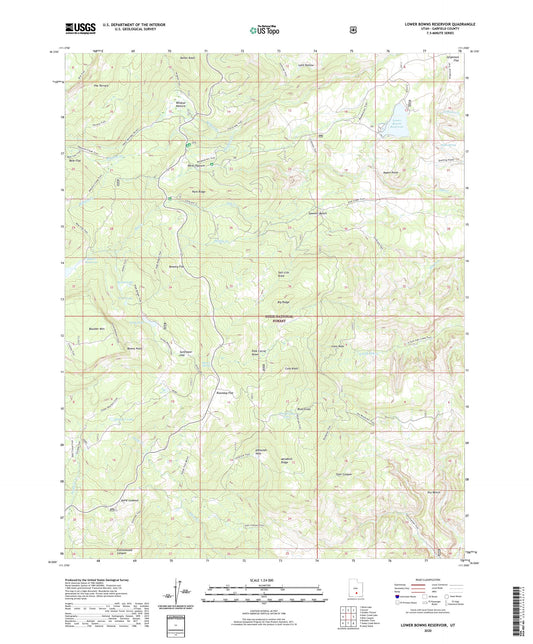 Lower Bowns Reservoir Utah US Topo Map Image