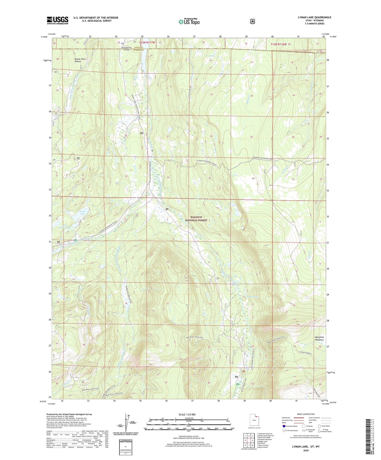 Lyman Lake Utah US Topo Map Image