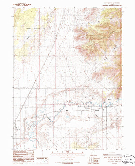 Classic USGS Lynndyl East Utah 7.5'x7.5' Topo Map Image