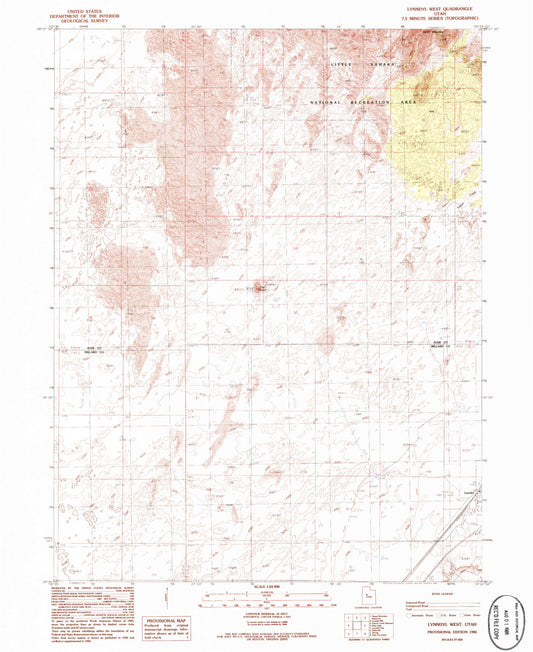 Classic USGS Lynndyl West Utah 7.5'x7.5' Topo Map Image